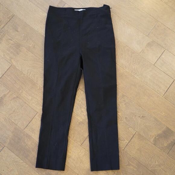 M.M.Lafleur Trouser Pants Womens 10 Black Stretch Straight Leg Classic Side Zip - Picture 1 of 9
